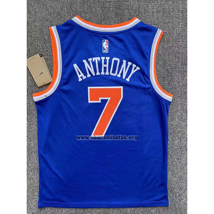 Camiseta Nino New York Knicks Carmelo Anthony NO 7 Icon Azul